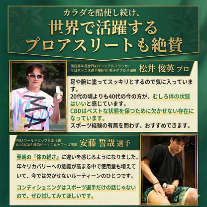 首・肩・腰・脚まで｜リカバリーリリーフロールオン 88ml 1,500mg CBD配合